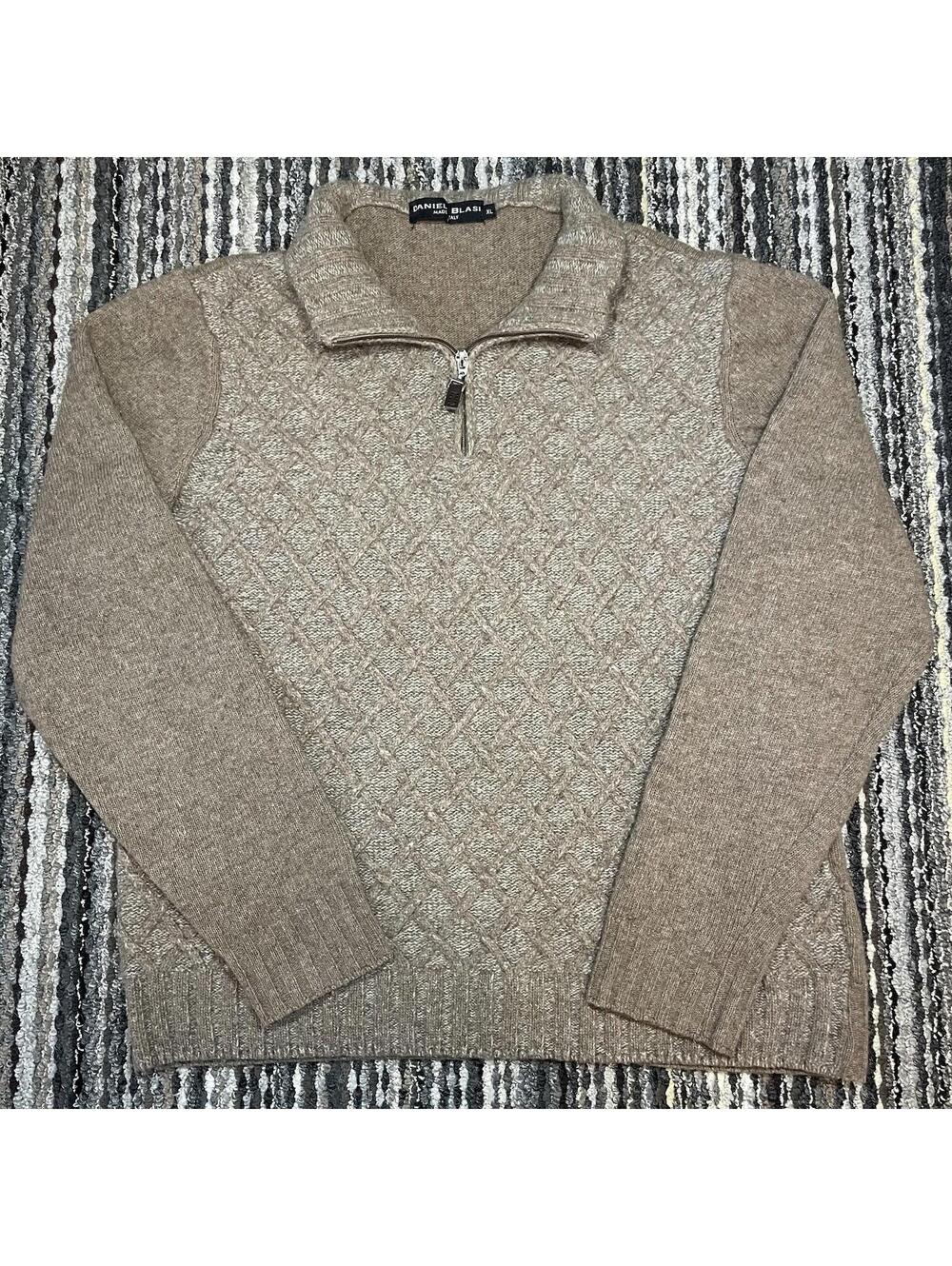 Men’s Daniele Blasi Made in Italy 70% Wool 1/4 Zip Sweater Size XL